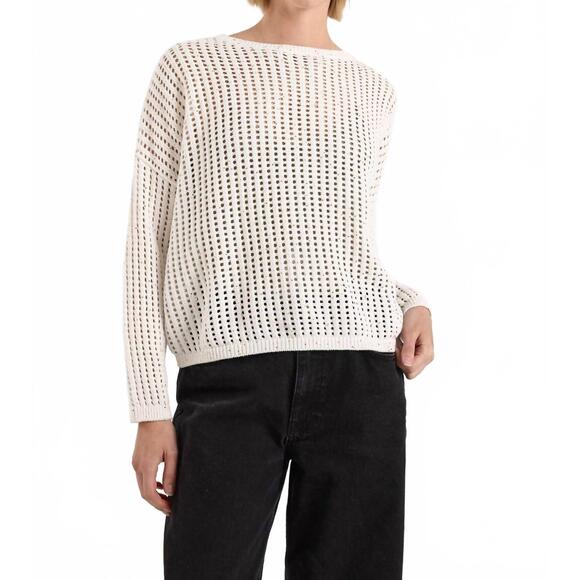 NEW WISPR astrid crewneck sweater in ivory